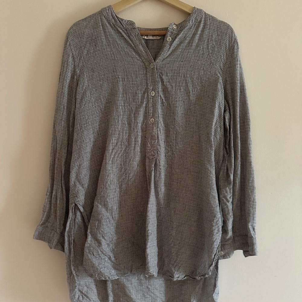 Gillian Stevens Theo Tunic Checked Linen Size 1